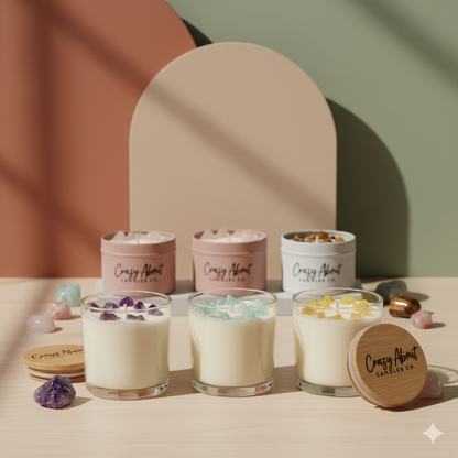 Energy Crystal Candle — Natural Soy Wax, Aromatherapy & Healing Crystals-0