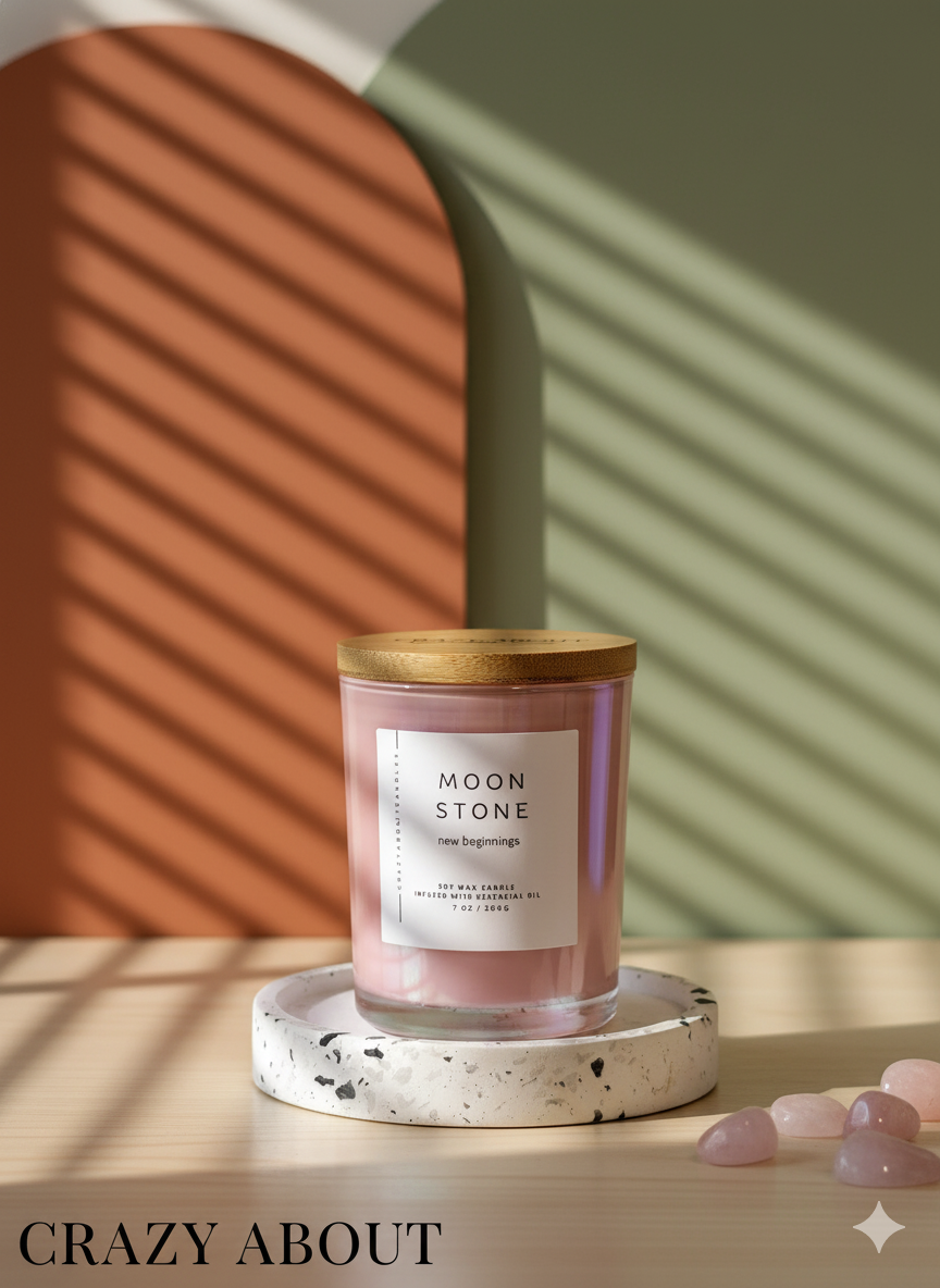 Energy Crystal Candle — Natural Soy Wax, Aromatherapy & Healing Crystals-3