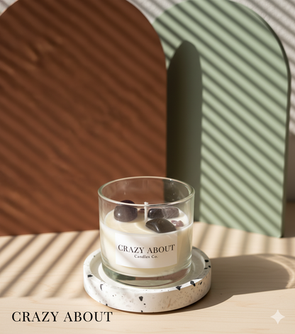 Energy Crystal Candle — Natural Soy Wax, Aromatherapy & Healing Crystals-4