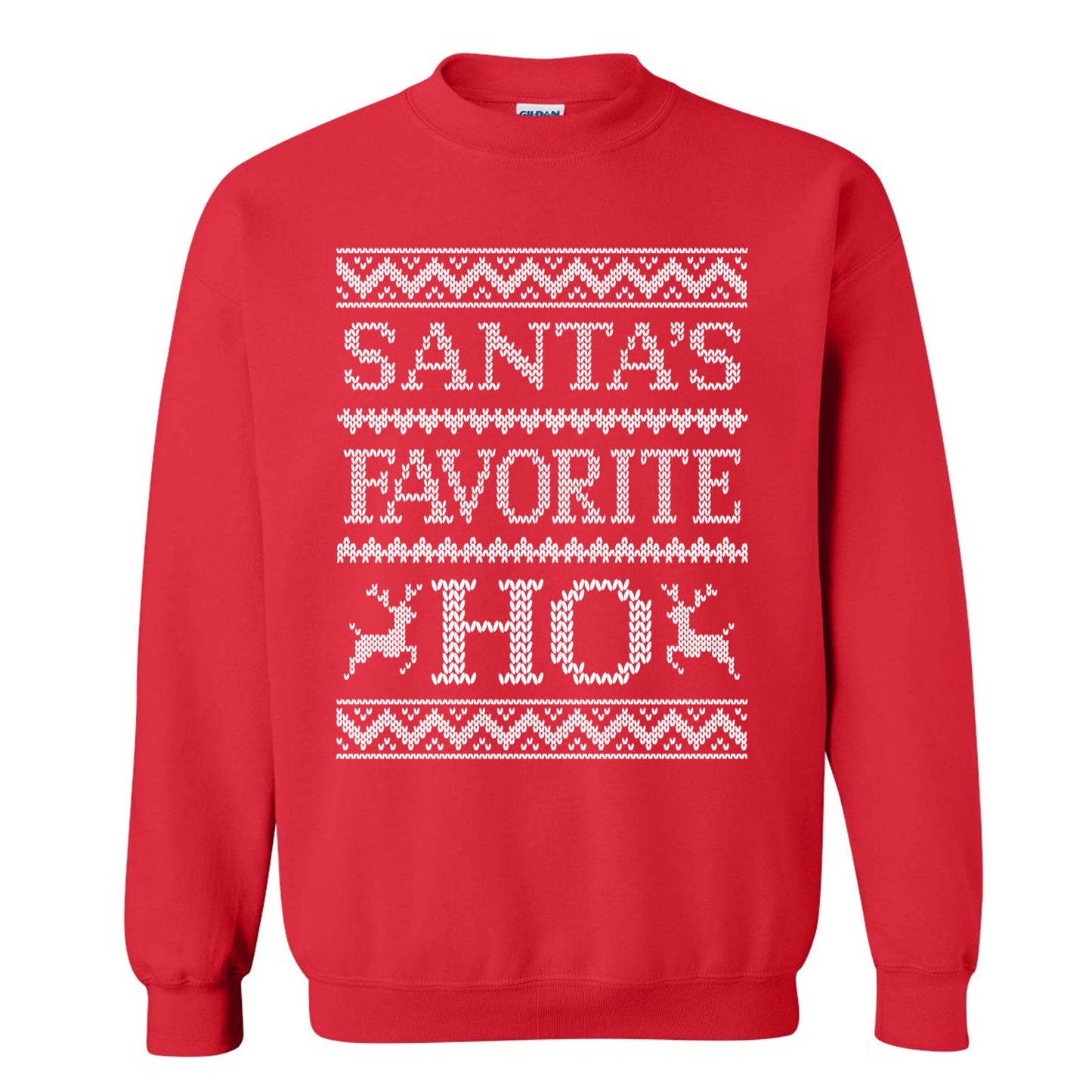 Santa's Favorite Ho Ugly Christmas Unisex Fleece Pullover-0
