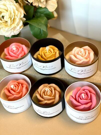 Flower in a Jar Candle – Handcrafted Soy Wax Scented Candle Gift-0